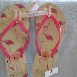 Pink & White Kate Spade Flamingo Flip Flop Size 7 Sandals
